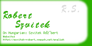 robert szvitek business card